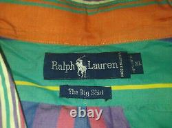 Vintage Polo Ralph Button Down Shirt Colorful Colorblock Men's XL Block Stripe