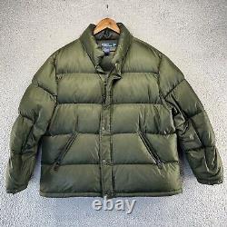 Vintage Polo Ralph LaurenDown Puffer Jacket Adult 2XL Green Zip Pony 90s Men's