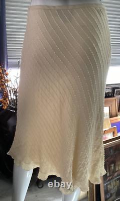 Vintage Polo Ralph Lauren 100% Silk Skirt Sz 2P Beaded 80's