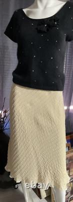 Vintage Polo Ralph Lauren 100% Silk Skirt Sz 2P Beaded 80's