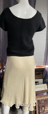 Vintage Polo Ralph Lauren 100% Silk Skirt Sz 2P Beaded 80's