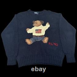 Vintage Polo Ralph Lauren 1992 Sit Down Bear Sweater XL