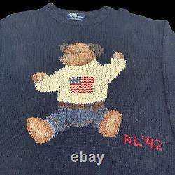 Vintage Polo Ralph Lauren 1992 Sit Down Bear Sweater XL