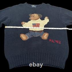 Vintage Polo Ralph Lauren 1992 Sit Down Bear Sweater XL