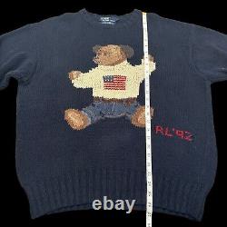 Vintage Polo Ralph Lauren 1992 Sit Down Bear Sweater XL