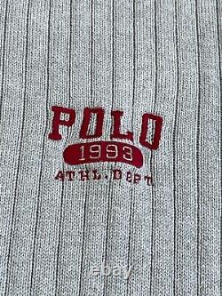 Vintage Polo Ralph Lauren 1993 Athletic Dept. Ribbed Sweatshirt Made USA Men M
