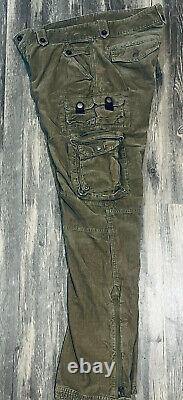 Vintage Polo Ralph Lauren 36x34 Olive Military Tactical Corduroy Cargo Pants