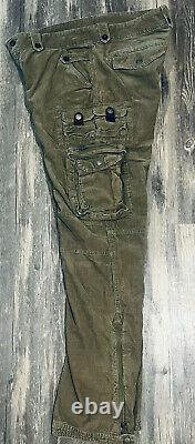 Vintage Polo Ralph Lauren 36x34 Olive Military Tactical Corduroy Cargo Pants