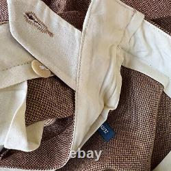Vintage Polo Ralph Lauren 42x30 Wool Cotton Tweed Brown Trouser Dress Pants