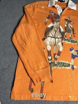 Vintage Polo Ralph Lauren 5 Horseman Equestrian Rugby Polo Shirt Sz M RARE