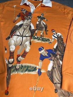 Vintage Polo Ralph Lauren 5 Horseman Equestrian Rugby Polo Shirt Sz M RARE