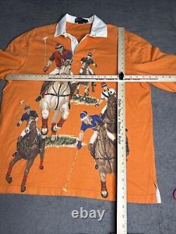 Vintage Polo Ralph Lauren 5 Horseman Equestrian Rugby Polo Shirt Sz M RARE