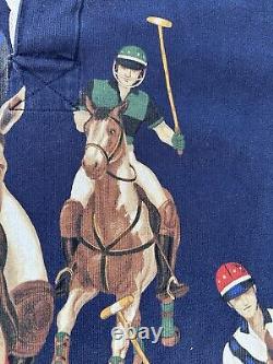 Vintage Polo Ralph Lauren 5 Horsemen Navy Shirt Mens Size XL Horse Rugby Pony
