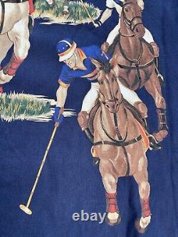 Vintage Polo Ralph Lauren 5 Horsemen Navy Shirt Mens Size XL Horse Rugby Pony