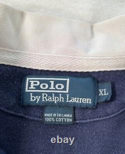 Vintage Polo Ralph Lauren 5 Horsemen Navy Shirt Mens Size XL Horse Rugby Pony