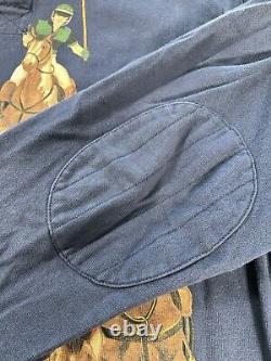 Vintage Polo Ralph Lauren 5 Horsemen Navy Shirt Mens Size XL Horse Rugby Pony