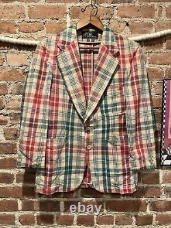 Vintage Polo Ralph Lauren 60s 70s Madras Blazer Britches Of Georgetowne Men's