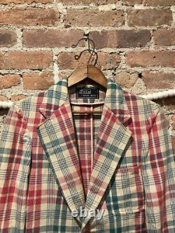 Vintage Polo Ralph Lauren 60s 70s Madras Blazer Britches Of Georgetowne Men's