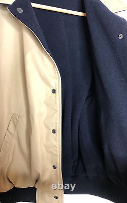 Vintage Polo Ralph Lauren 90s Wool Bomber Jacket Medium Reversible Pockets Snap