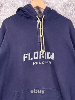 Vintage Polo Ralph Lauren 93 Sweatshirt Large Mens Florida Henley Hoodie