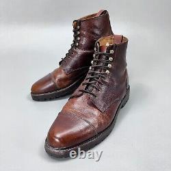 Vintage Polo Ralph Lauren Ankle Boots, Pebbled Leather, Cap Toe, Made in Taiwan