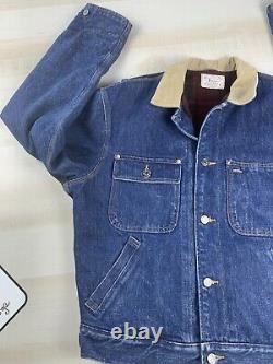Vintage Polo Ralph Lauren Authentic Dungarees Denim Jacket Wool Lined Size Small