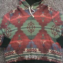 Vintage Polo Ralph Lauren Aztec Hoodie Sweat Shirt