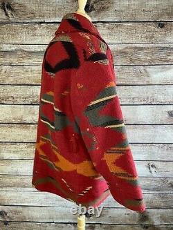 Vintage Polo Ralph Lauren Aztec Mackinaw Shawl Collar Coat M USA Made Wool