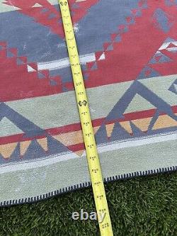 Vintage Polo Ralph Lauren Aztec Print Throw Blanket Southwestern 5'4ft X 7'7ft
