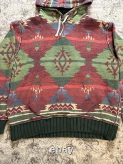 Vintage Polo Ralph Lauren Aztec Southwest Pattern Hoodie Lined Rare RL Native