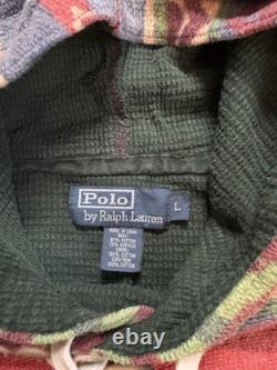 Vintage Polo Ralph Lauren Aztec Southwest Pattern Hoodie Lined Rare RL Native