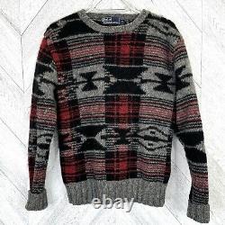 Vintage Polo Ralph Lauren Aztec Sweater Mens Small 100% Wool Pullover