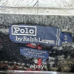 Vintage Polo Ralph Lauren Aztec Sweater Mens Small 100% Wool Pullover
