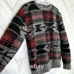 Vintage Polo Ralph Lauren Aztec Sweater Mens Small 100% Wool Pullover