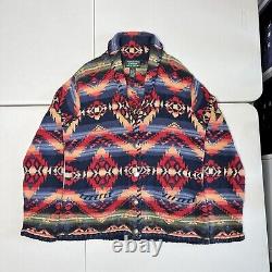 Vintage Polo Ralph Lauren Aztec Western Navajo Hand Knit Sweater Sz L VTG RARE