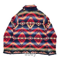 Vintage Polo Ralph Lauren Aztec Western Navajo Hand Knit Sweater Sz L VTG RARE