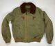 Vintage Polo Ralph Lauren B-15a Fur Collar Bomber Jacket Men Medium Green