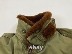 Vintage Polo Ralph Lauren B-15A Fur Collar Bomber Jacket Men Medium Green