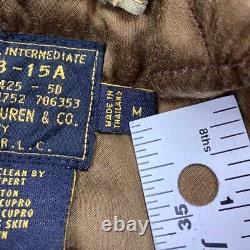 Vintage Polo Ralph Lauren B-15A Fur Collar Bomber Jacket Men Medium Green