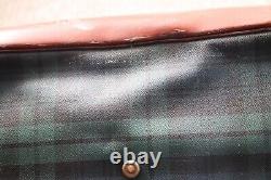 Vintage Polo Ralph Lauren Bag Blackwatch Plaid Leather Green Bottom Storage Rare