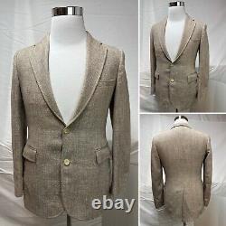 Vintage Polo Ralph Lauren Beige Plaid Tweed Blazer Jacket Men's/Boys 20 Coat 34S