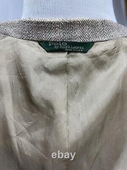 Vintage Polo Ralph Lauren Beige Plaid Tweed Blazer Jacket Men's/Boys 20 Coat 34S