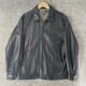 Vintage Polo Ralph Lauren Black Leather Bomber Jacket Men's Medium Plaid Lining