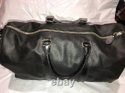 Vintage Polo Ralph Lauren Black duffle bag Leather Carry On