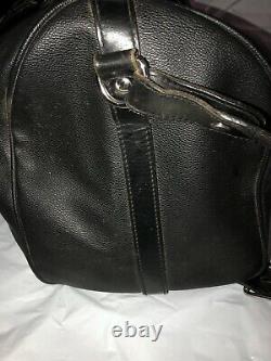 Vintage Polo Ralph Lauren Black duffle bag Leather Carry On