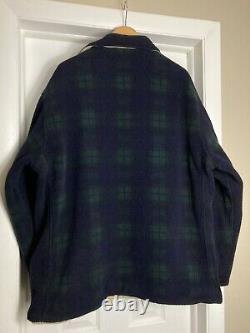 Vintage Polo Ralph Lauren Blackwatch Plaid Fleece Jacket L USA Sport Stadium