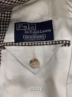 Vintage Polo Ralph Lauren Blazer Jacket Men's 40R Houndstooth Surgeon's Cuffs