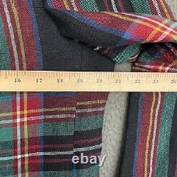 Vintage Polo Ralph Lauren Blazer Jacket Mens 40 Multicolor Plaid Linen Preppy