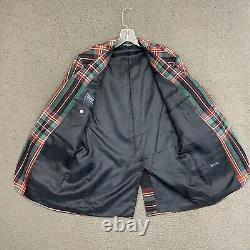 Vintage Polo Ralph Lauren Blazer Jacket Mens 40 Multicolor Plaid Linen Preppy