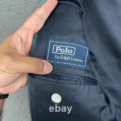Vintage Polo Ralph Lauren Blazer Jacket Mens 40 Multicolor Plaid Linen Preppy